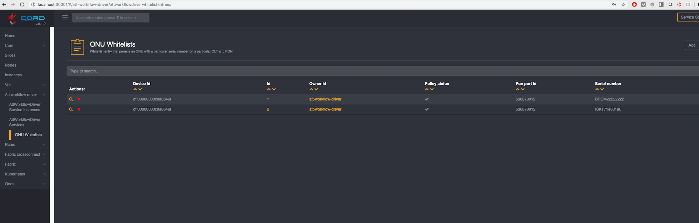 Whitelist view