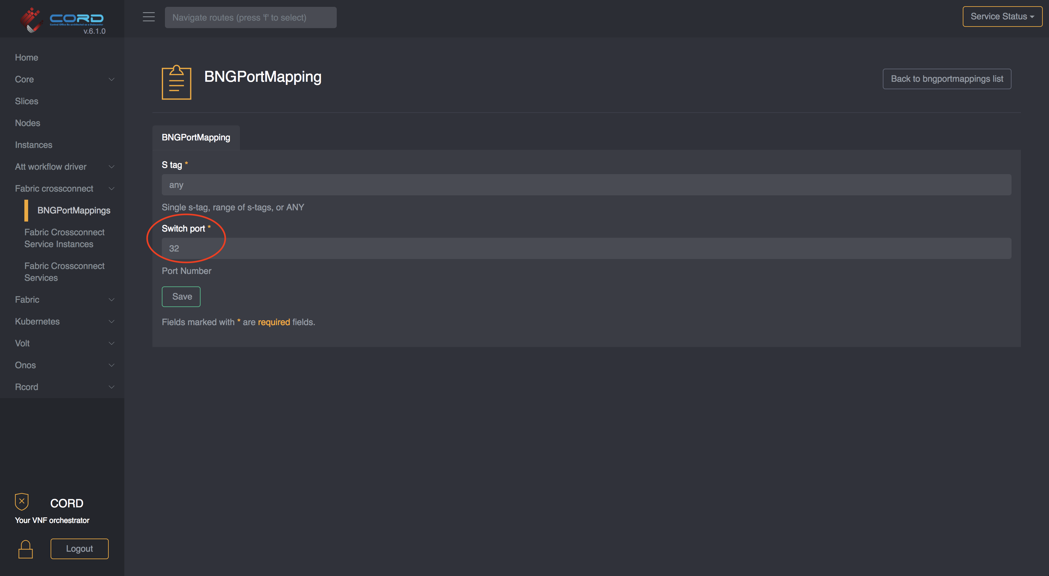BNG Port Mapping