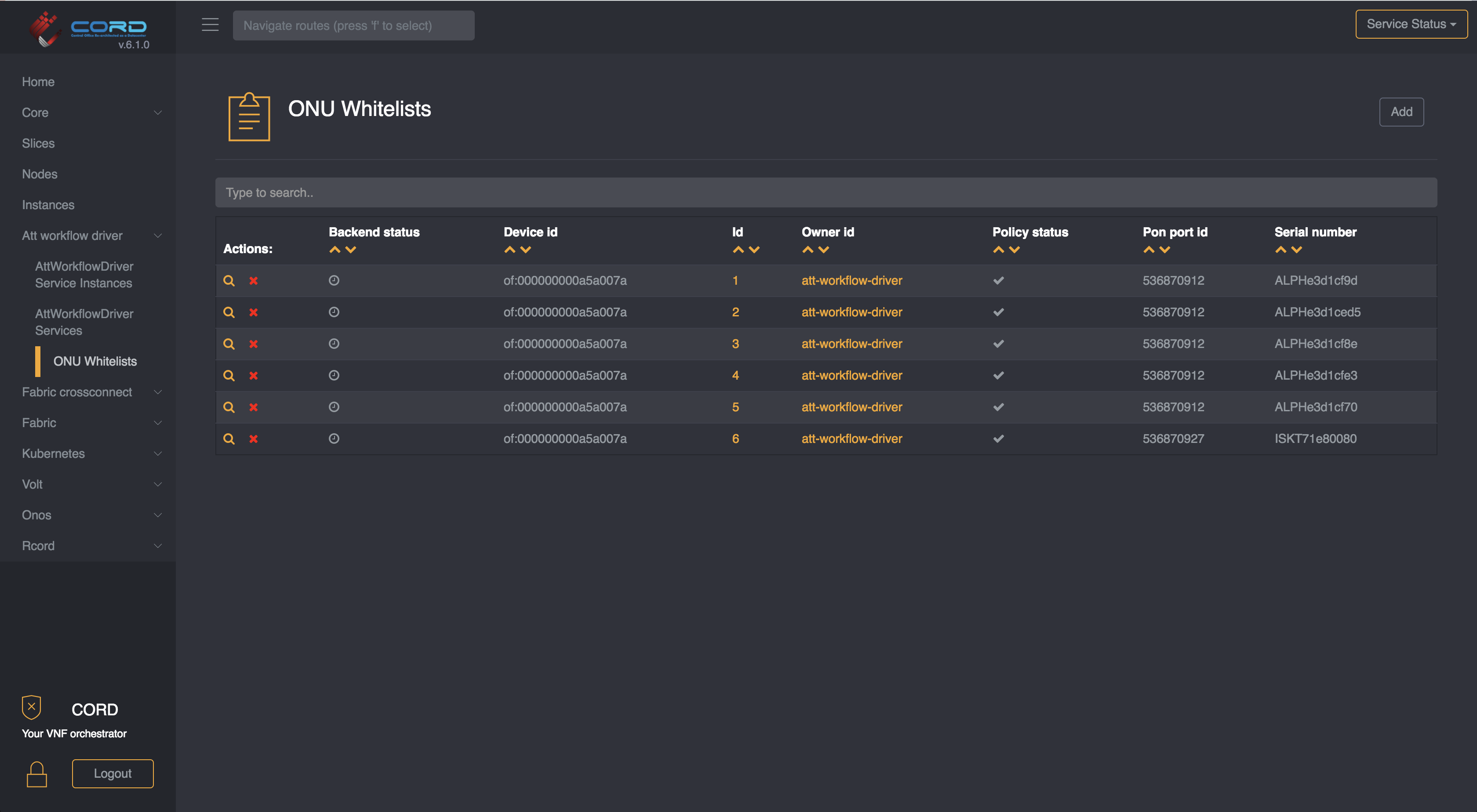 Whitelist Table view in XOS